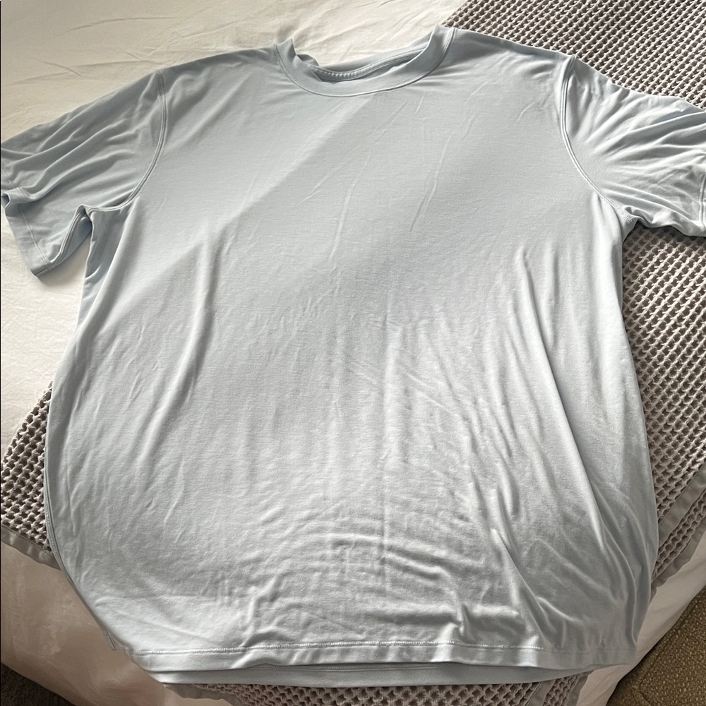 Lululemon jersey training shirt sleeve shirt, starch blue, 10